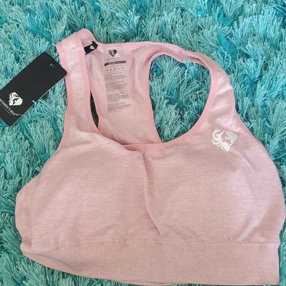 nwt women's best wear pink sports bra med racer - Picture 1 of 5